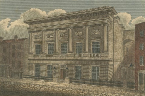 Architectural Evolution: London's Custom House and Commercial Hall, 1815, close-up 4