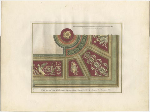 Antique Architecture Print of Ornaments 'Tav. XVI' by Albertolli, view 2