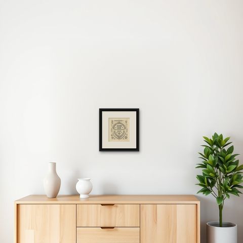 Pl 3 Antique Print of European Decorative Objects by Racinet, 'circa 1880', shown framed on a wall, true to size
