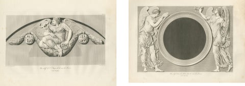 Louvre Architectural Bas-Relief Engravings Pair, French Neoclassical Plates 1803, view 2