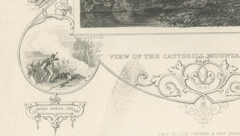 Catskill Mountain House, Antique Engraving, New York View c1830, close-up 5