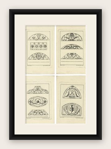 Set of 4 Architecture Prints by Johann Martin Will circa 1780, shown framed