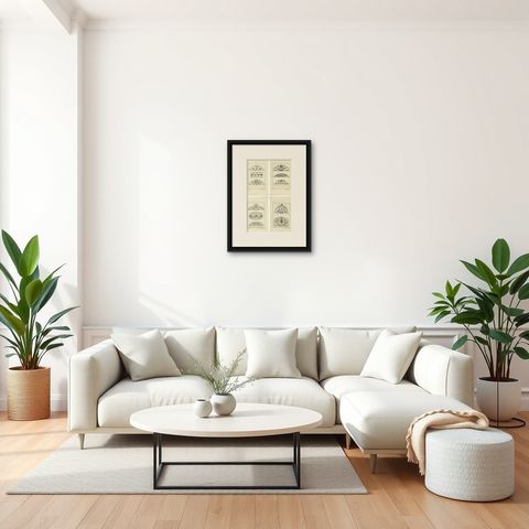 Set of 4 Architecture Prints by Johann Martin Will circa 1780, shown framed in a room, true to size