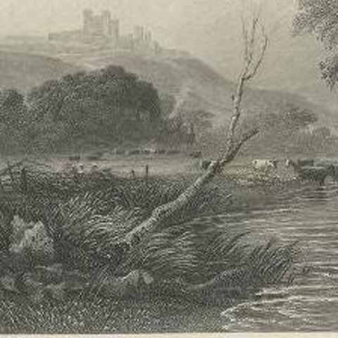 Antique Print of Dover Castle by Willmore, circa 1875, close-up 2