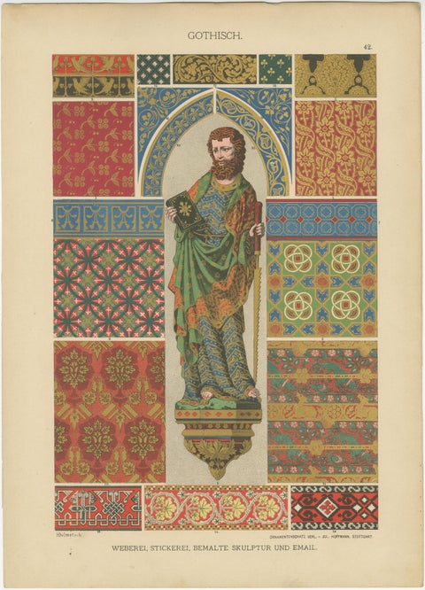 Extensive Collection of Gothic Artwork from Ornamentenschatz, 1887, view 5