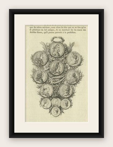 Antique Print of the House of Orléans, c.1790, shown framed