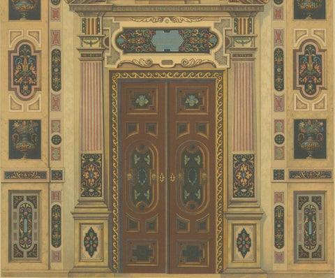 Bavarian Ecclesiastical Chromolithographs, Gothic Revival Design, 1874, close-up 3