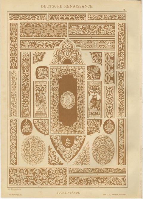 Set of 4 Antique German Renaissance Design Prints by H. Dolmetsch, c.1887, view 3
