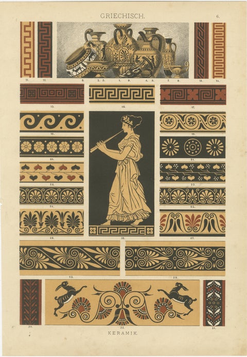 Set of 3 Antique Greek Architecture and Ornament Prints from 1887, Neoclassical, view 4