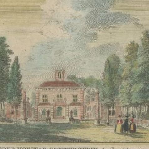 Antique Print of Gunterstein Castle Near Breukelen in the Netherlands, close-up 2