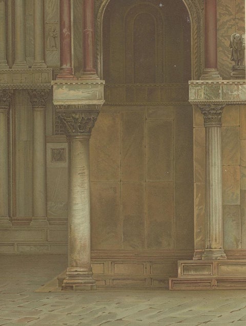 Pl. 10 Antique Print of the Main Facade of the Basilica of San Marco, view 4