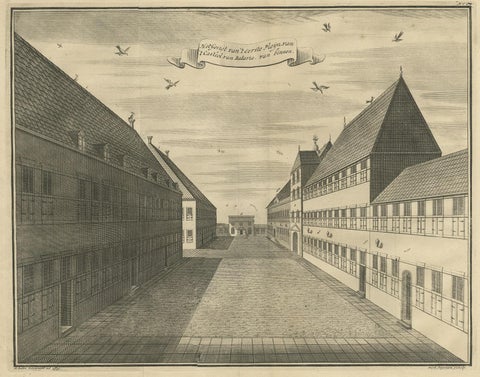 Antique Print of the First Square of the Castle of Batavia by Valentijn, '1726', view 2