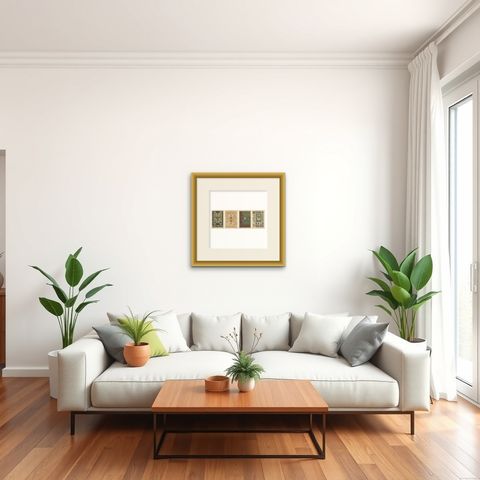 Set of 4 Antique German Renaissance Design Prints by H. Dolmetsch, c.1887, shown framed in a room, true to size