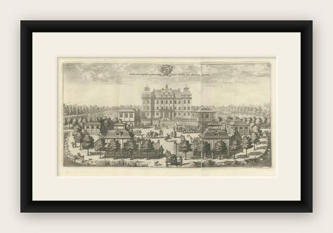 Baroque Opulence: The Eastern View of SIQVO Palace in Swidde's 1696 Engraving, shown framed