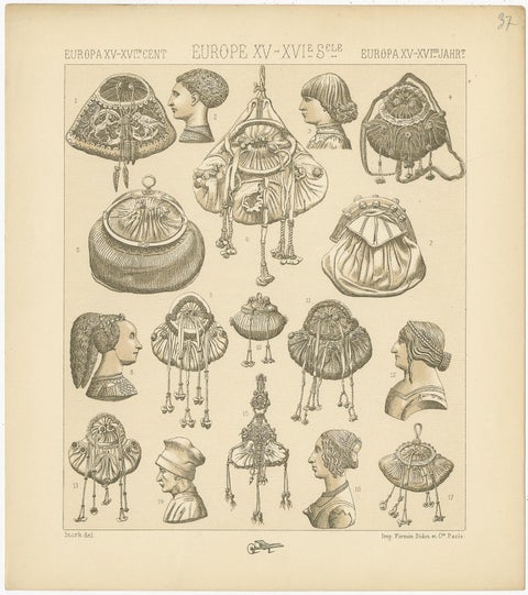 Pl 37 Antique Print of European 15th-16th Century Decorative Objects by Racinet, view 3