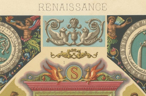 Renaissance Medallions & Mythological Grotesques, Classical Ornament, 1869, close-up 5