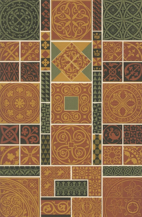 Medieval Tile Designs, Romanesque and Gothic Motifs, Plate XLVI, c.1869, close-up 4