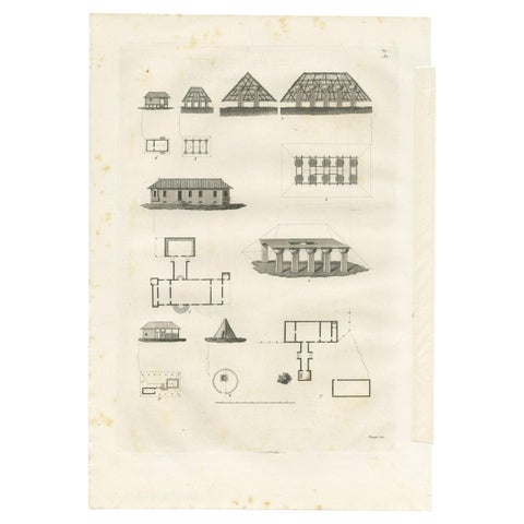 Antique Print of Architecture on the Mariana Islands by Ferrario '1831'