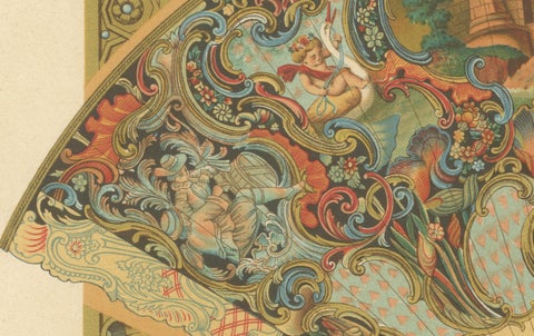 18th Century Decorative Fan and Ornament Designs, French Rococo Details, 1869, close-up 1
