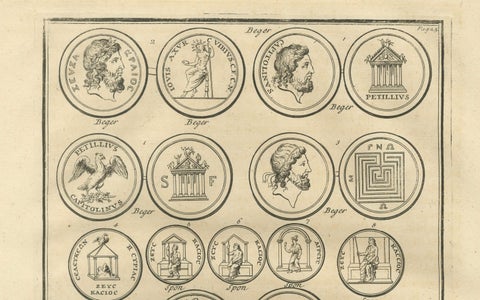 Jupiter Cults and Roman Coins, Composite Classical Engraving, Montfaucon 1721, close-up 3
