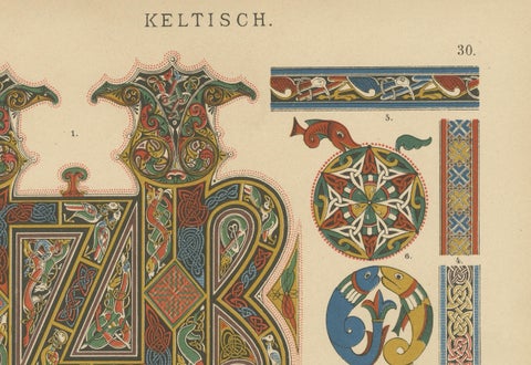 Celtic Manuscript Painting, 1887" from Ornamentenschatz by H. Dolmetsch, close-up 3