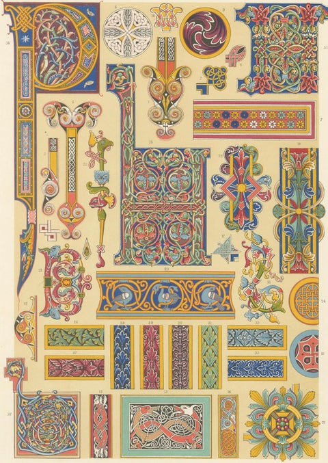 Celtic Illuminated Ornament, Decorative Motifs from Early Manuscripts, c.1869, close-up 5