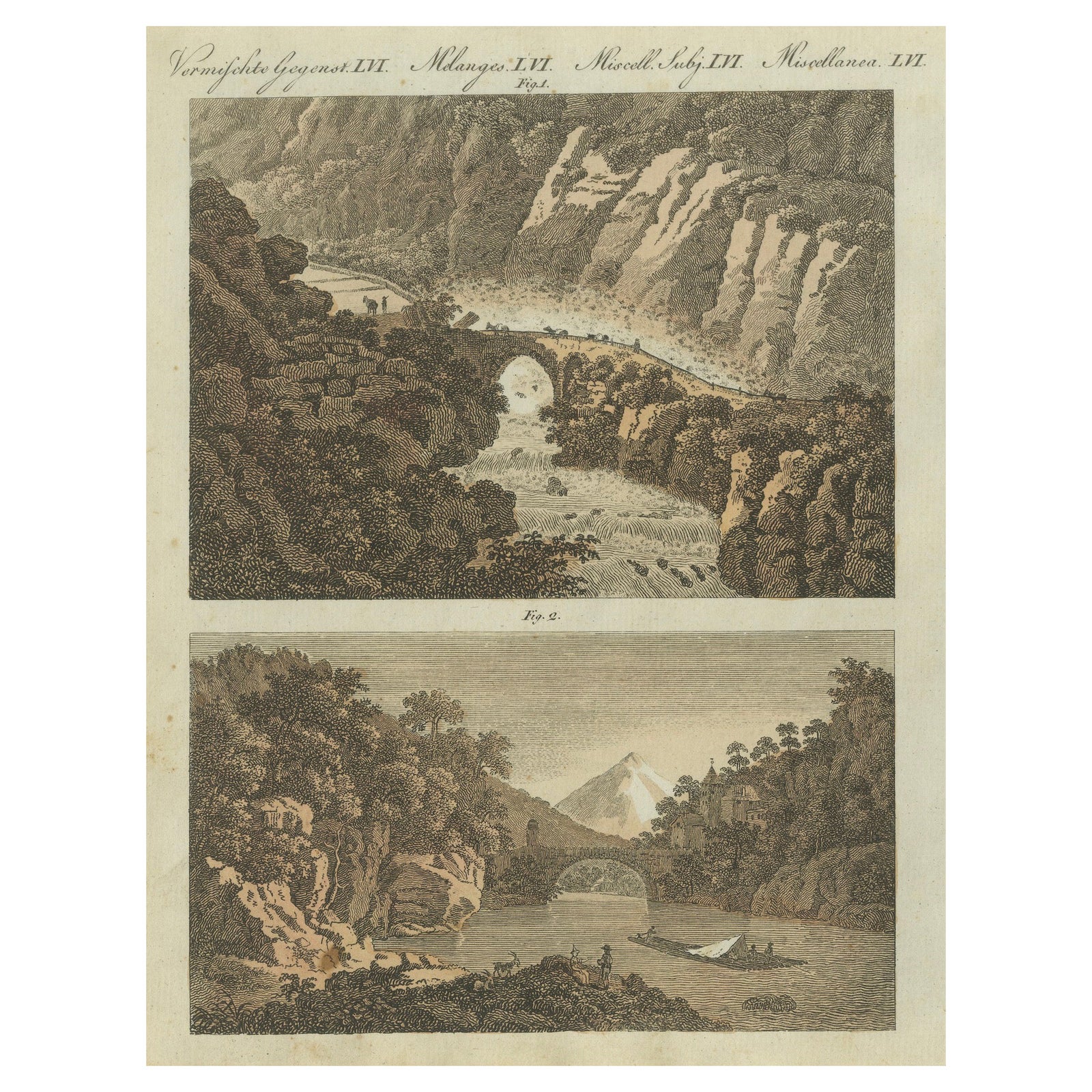 The Devil's Bridge at Gotthard Pass and 12th-Century Rhone Bridge at St. Maurice
