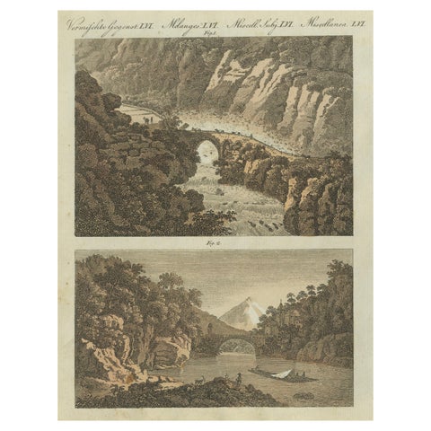 The Devil's Bridge at Gotthard Pass and 12th-Century Rhone Bridge at St. Maurice