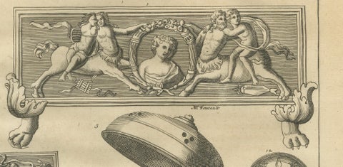 Roman Antiquities & Classical Decorative Arts Engraving, 1721, close-up 3