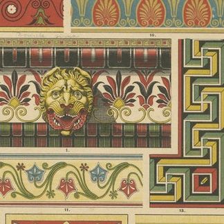 Classical Greek Art Forms: Architectural and Ornamental Splendor, 1887, close-up 1