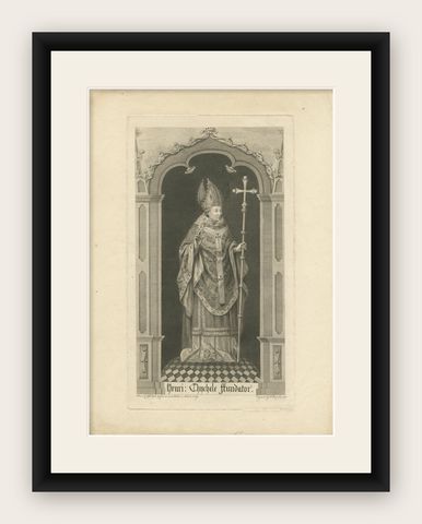 Antique Print of Henry Chichele After a Window at All Souls College '1772', shown framed