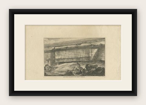 Antique Print of the Top of the Arch of Claudius in Rome 'c.1770', shown framed