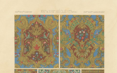 17th–18th Century French Decorative Textile and Wallpaper Designs, Plate LXXXVI, close-up 1