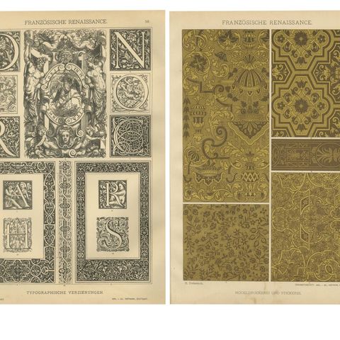 French and Italian Renaissance Ornament Prints by H. Dolmetsch, 1887, Set of 4, close-up 1