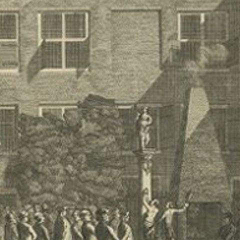 Antique Print of the House of Correction in Amsterdam by Fouquet, c.1780, close-up 1