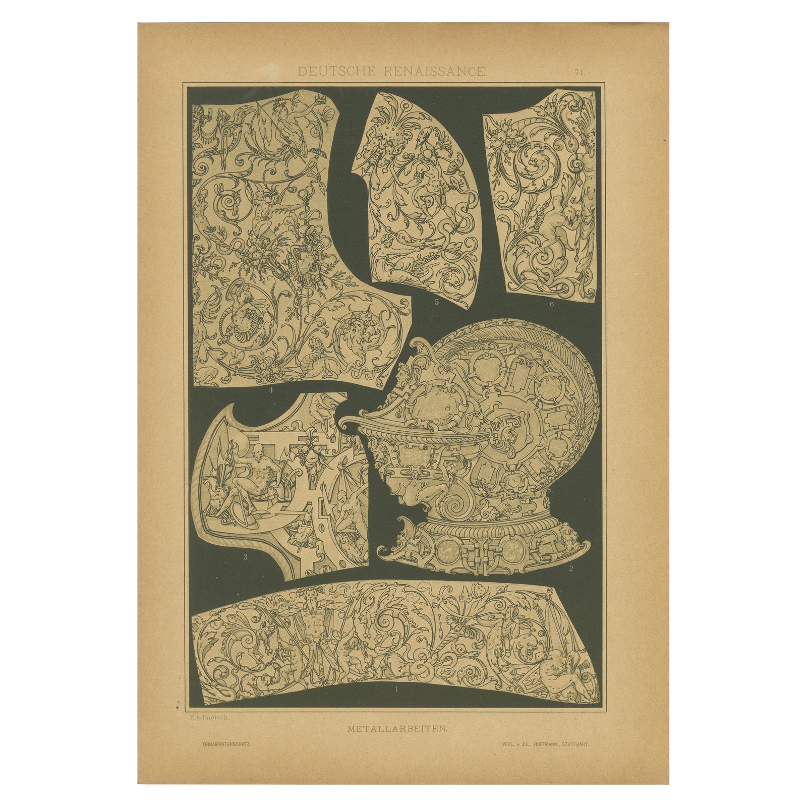 German Renaissance Metalwork Designs from Der Ornamentenschatz, 1887