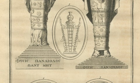Diana of Ephesus Antique Engraving, Montfaucon Antiquité Expliquée, 1721, close-up 2
