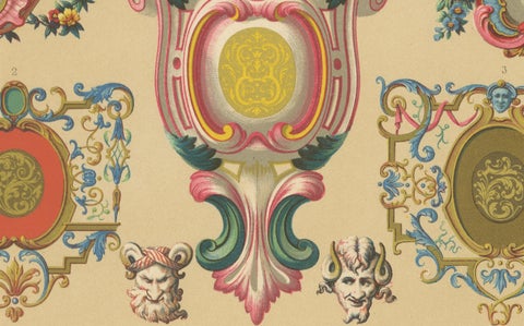 18th Century Rococo Cartouches and Decorative Frames, French Ornament, ca.1869, close-up 3