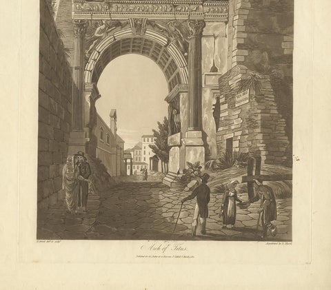 Antique Print of the Arch of Titus by Abbot '1820', view 4