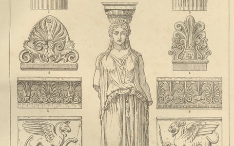 Set of 3 Antique Greek Architecture and Ornament Prints from 1887, Neoclassical, close-up 6