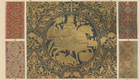 Set of 3 Byzantine Style Prints by H. Dolmetsch from Ornamentenschatz, 1887, close-up 3