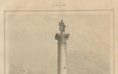 Antique Print of Nelson’s Monument in Montreal, 19th Century Canada Scene, close-up 5
