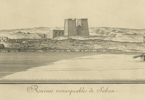 Remarkable Ruins of Sabua, Nubia, Norden Engraving 1755, close-up 3
