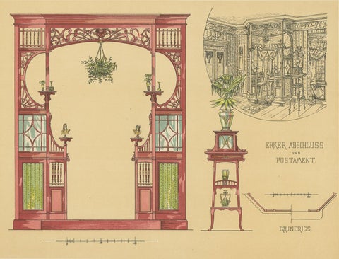 Pl. 10 Antique Print of a Bay Window by Kramer 'circa 1910', view 4