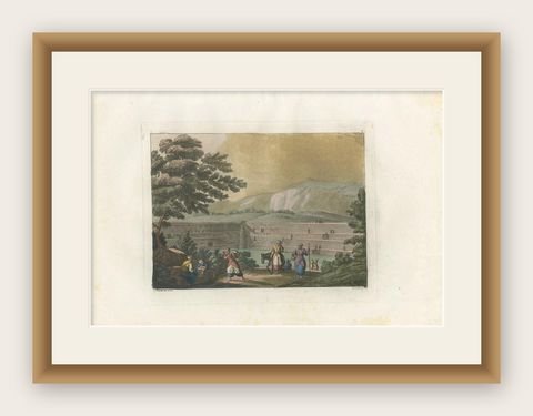 Antique Print of the Reservoir of the Sealed Fountain by Ferrario '1831', shown framed