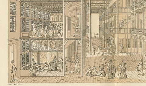 Ottoman Harem Interior Lithograph, Constantinople, Melling, Paris c.1888, close-up 2