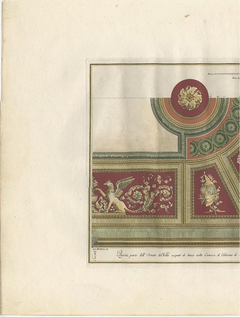 Antique Architecture Print of Ornaments 'Tav. XVI' by Albertolli, view 3