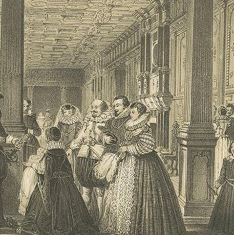 Antique Print of Hatfield House by Nash, 'circa 1870', close-up 2