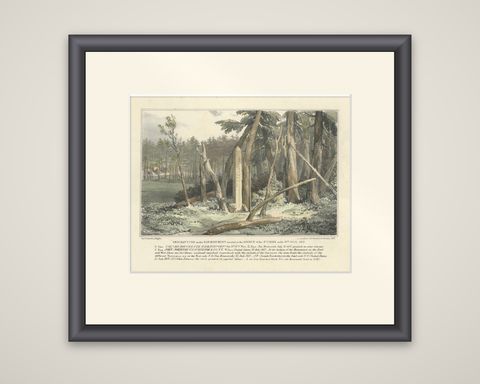 Boundary Marker at St. Croix River Source, 1817, A Historic Diplomatic Monument, shown framed
