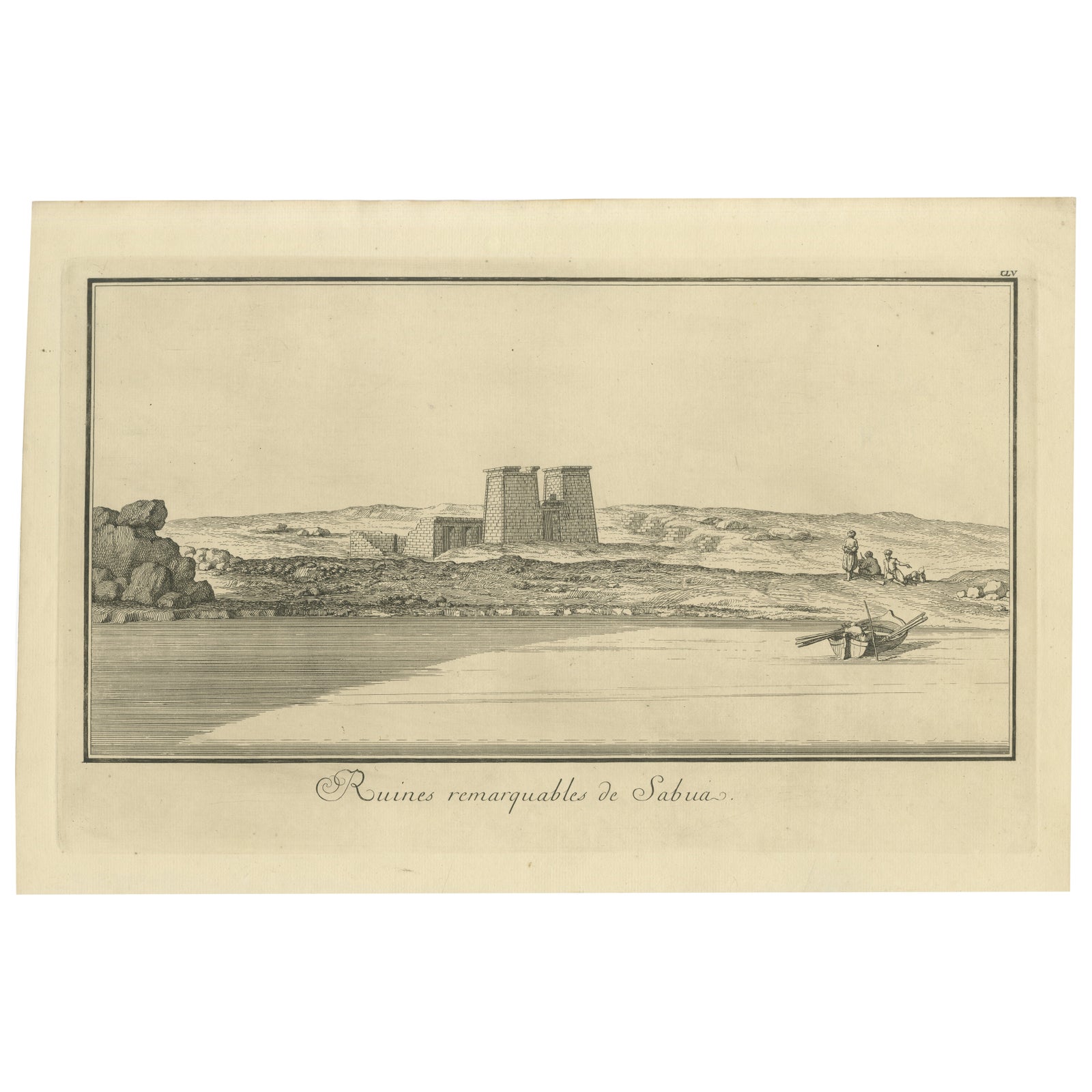 Remarkable Ruins of Sabua, Nubia, Norden Engraving 1755